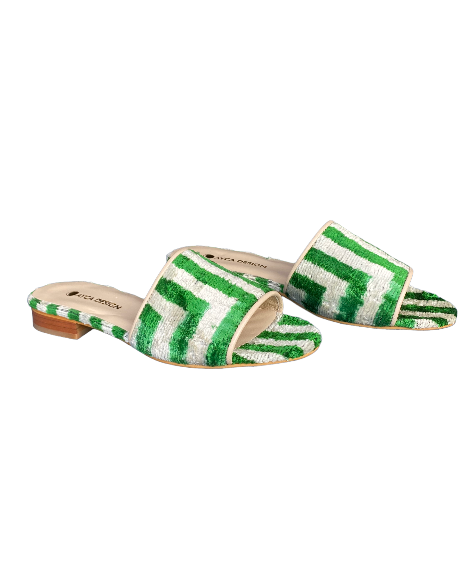 Silk Velvet Ikat Open Toe Slide