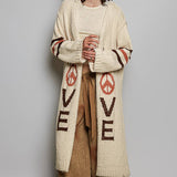 love & peace cardigan