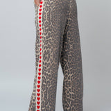 Leopard Print Heart Side Stripe Lounge Pants