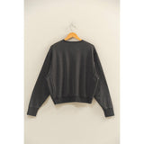Raw Edge Detail Burnout Sweatshirt