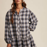 Plaid Drop-Waist Mini Dress
