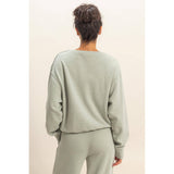 Raw Edge Detail Burnout Sweatshirt
