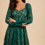Emerald Lace Mini Dress