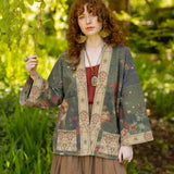 "The Messenger" Fleece Cottage Cardigan Jacket w/ Joan of Arc