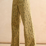 P4663ST   FLORAL PRINT STRETCHED PANTS