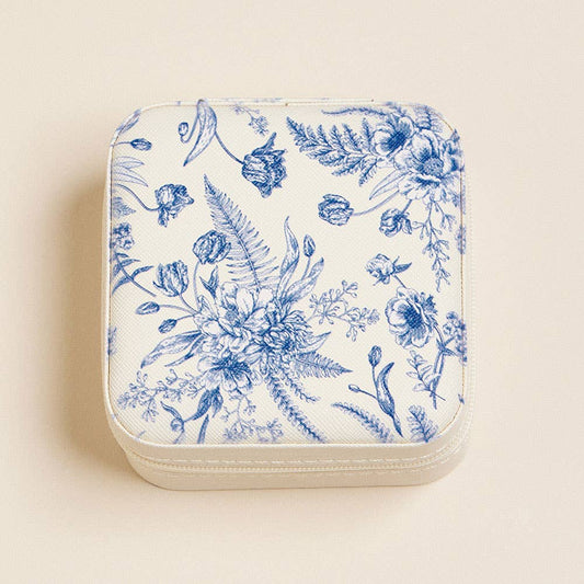 Flower Pattern Portable Jewelry Box