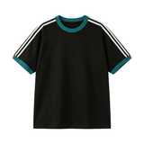 Women's Retro Side 3-Stripes Contrast Loose Fit T-Shirt