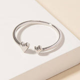 Gold Dipped Delicate Double Heart Open Ring