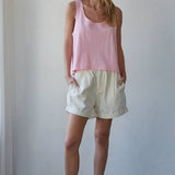 L8751 | Knit Cotton Scoop Neck Sleeveless Tank Top