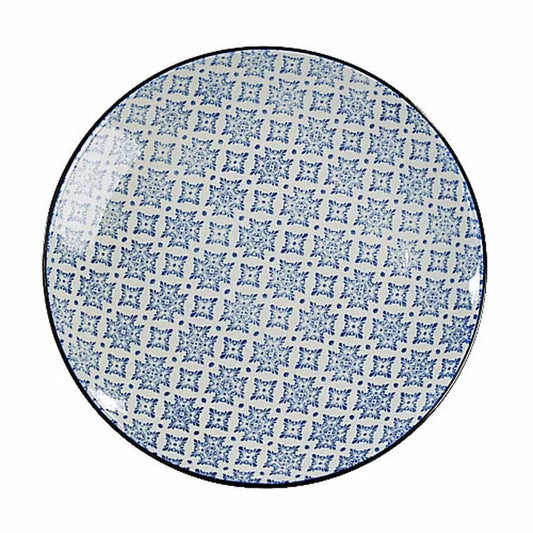 Blue and White Round Plate