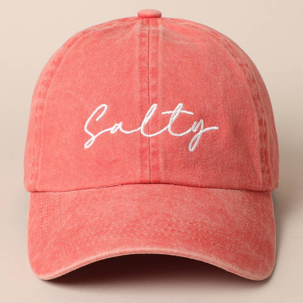 'Salty' Embroidered Baseball Cap