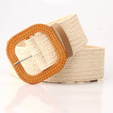 Boho Women's imitation straw wide elastic deco belt