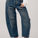 Light Dirty Wash Barrel Leg Jeans