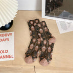 Vintage Embossed Floral Socks