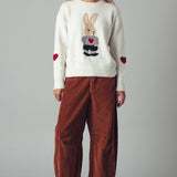 Bunny Motif Heart Sweater