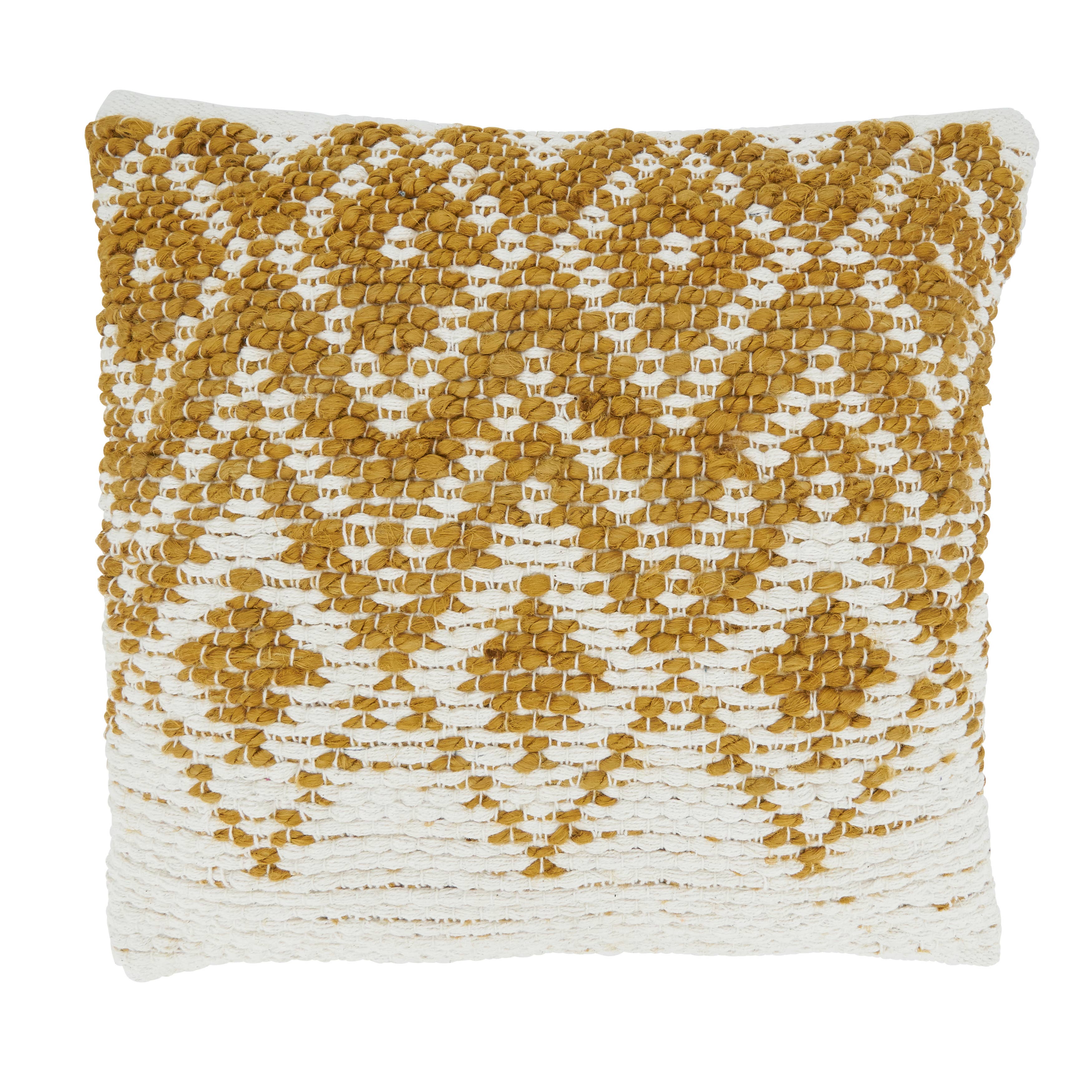 Throw Pillow With Diamond Woven Design