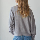 W2536 | Knit Polyester Acrylic Sweater Crew Neck Cardigan