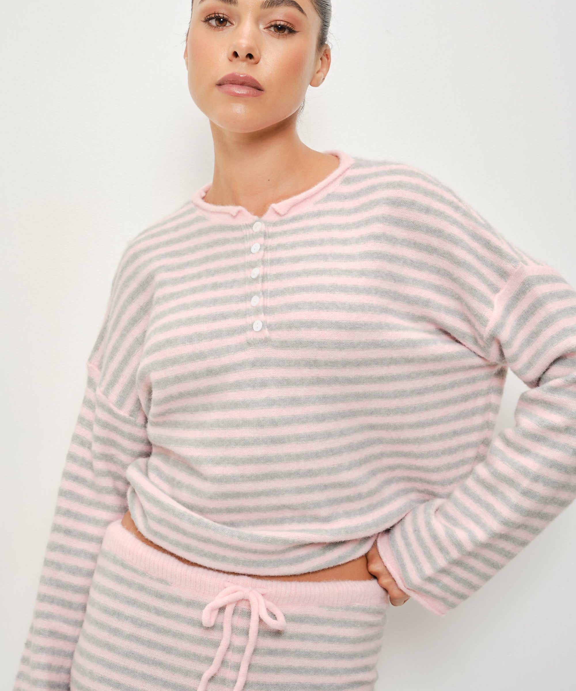 ella henley knit top