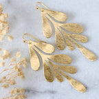 Brass Leaf Statement Earrings