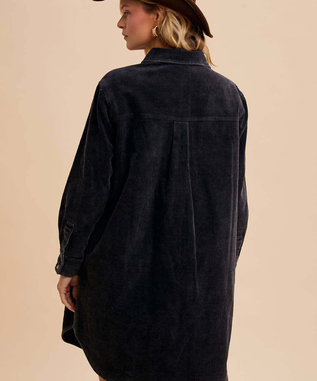 Garment Washed Corduroy Duster Jacket