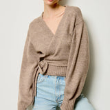 Wrap Tie Knit Sweater