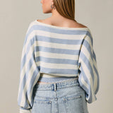 BOAT NECK DOLMAN SLEEVE SWEATER TOP