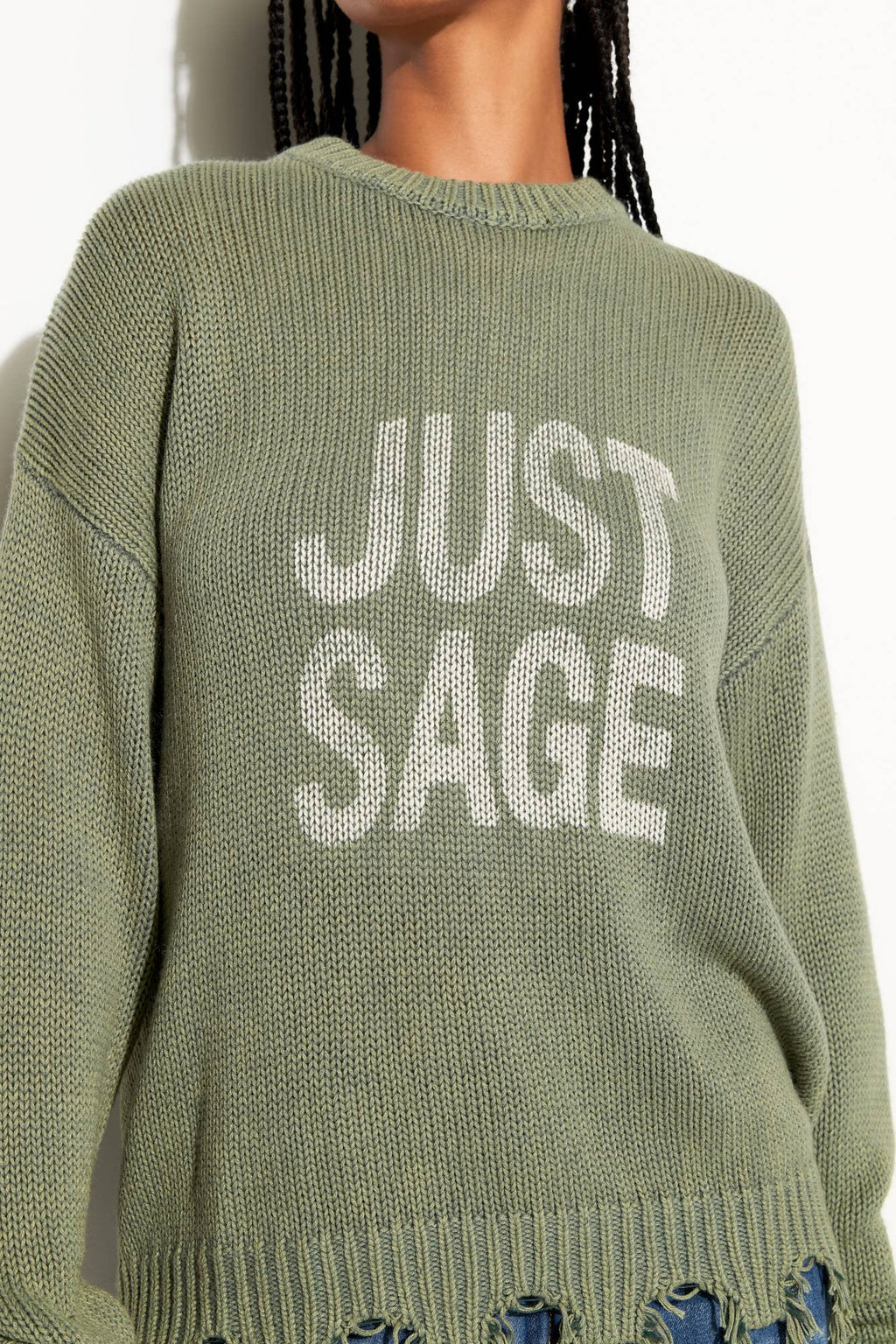'Just Sage' Mantra Sweater