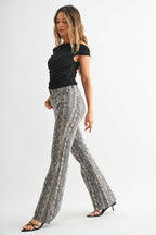 Flare Snake Print Trousers