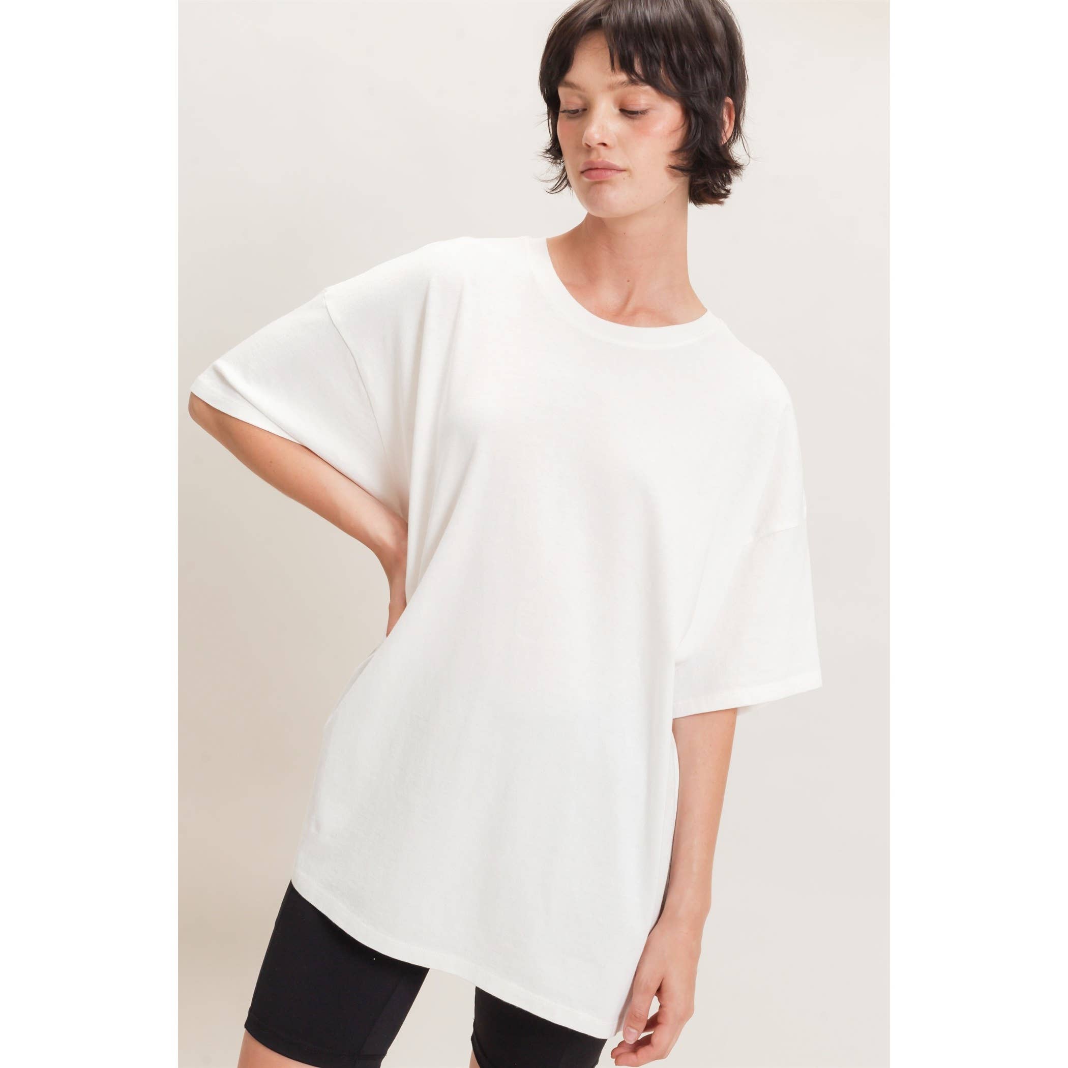 Mineral Wash Oversized Crew Neck T-Shirts