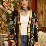 Hermione French Terry Cardigan | Floral Embroidered Jacket
