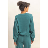 Raw Edge Detail Burnout Sweatshirt