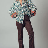 Floral Mix Print Pintuck Blouse