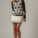 Embroidered Cotton-Linen Mini Skirt