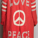 love & peace cardigan