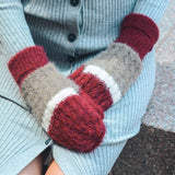Ultra Soft Mohair Striped Mittens – Cozy Winter Essential❄️