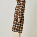 61234 Plaid Long Coat