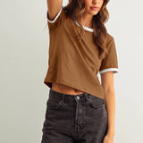 ET6334   SHORT SLEEVE RINGER TOP