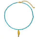 Sasha 18K Gold Non-Tarnish Fish Beaded Necklace