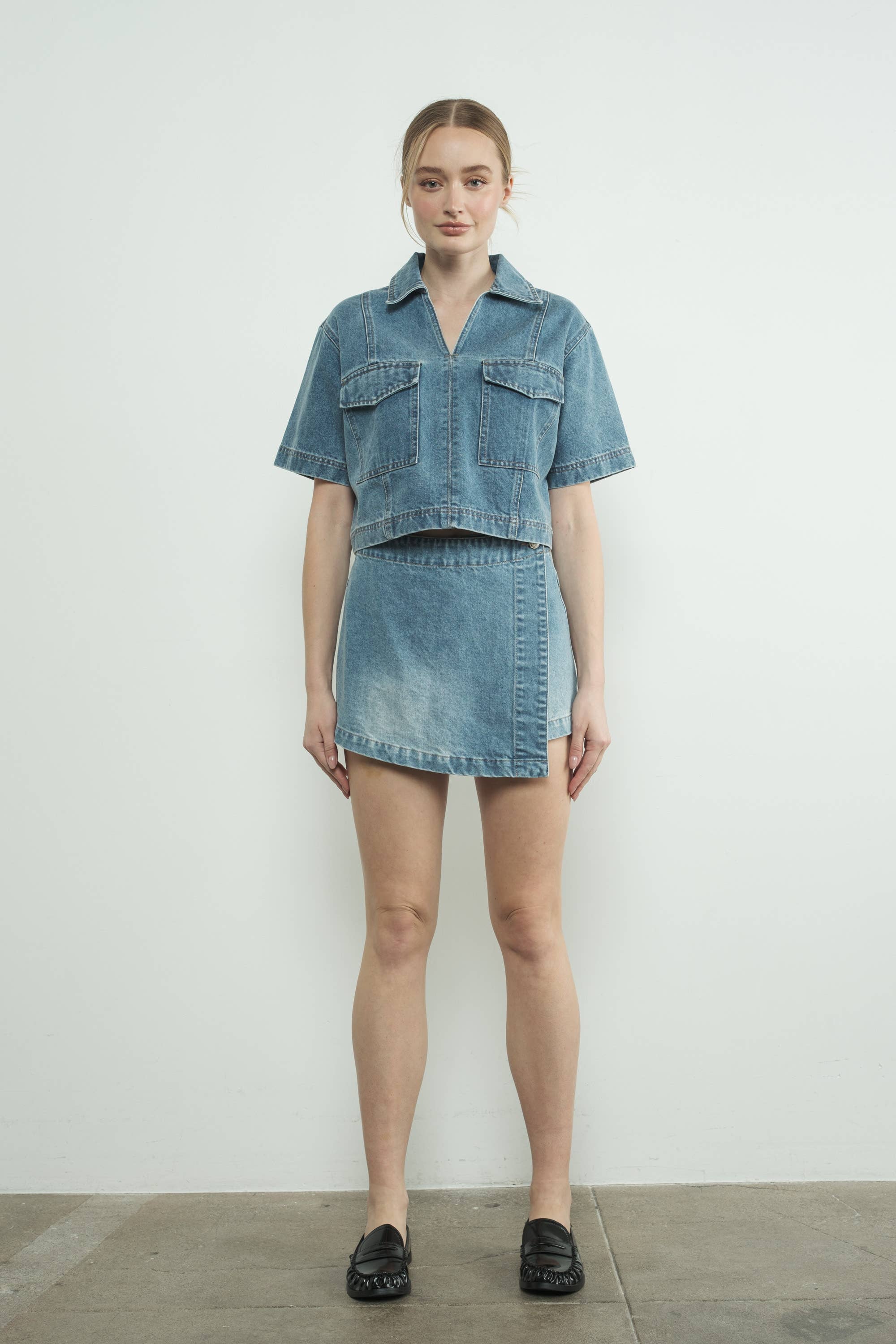 Classic Denim Mini Skort
