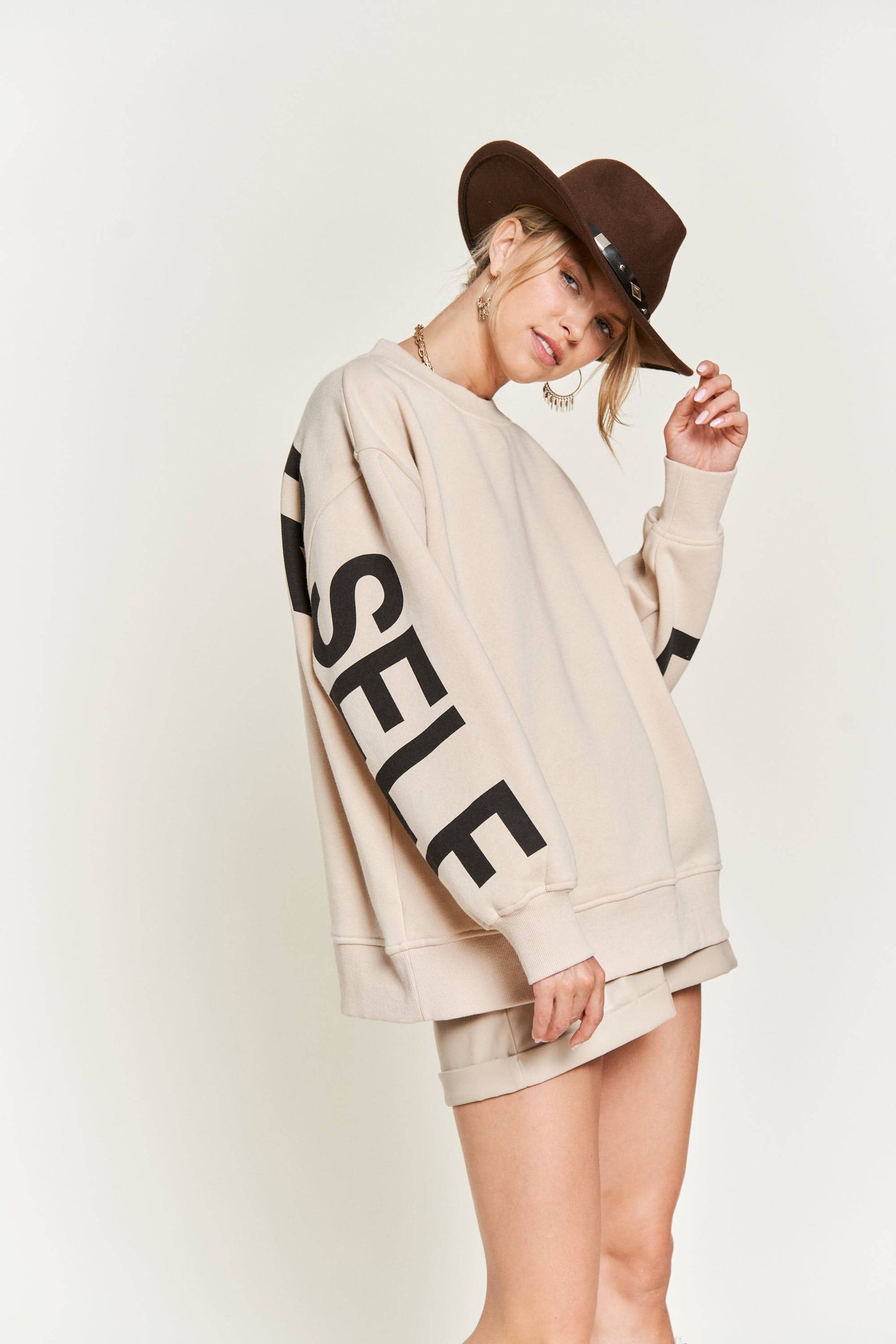 "Be Yourself" Oversized Sweatshirt