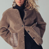 Plush Faux Shearling Jacket – Boxy Relaxed Fit