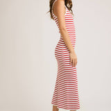 Sleeveless Round Neck Ribbed Sweater Dress