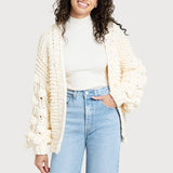 Knit Cardigan with Bauble Sleeves