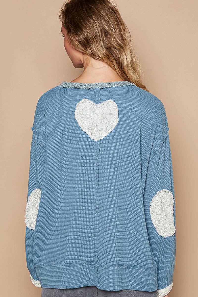 Heart Peace Patch Sweater