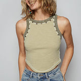 Contrast Knit Tank Top