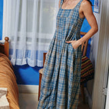 Plaid Cotton Midi Dress