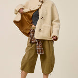 Oversized Sherpa Toggle Button Jacket