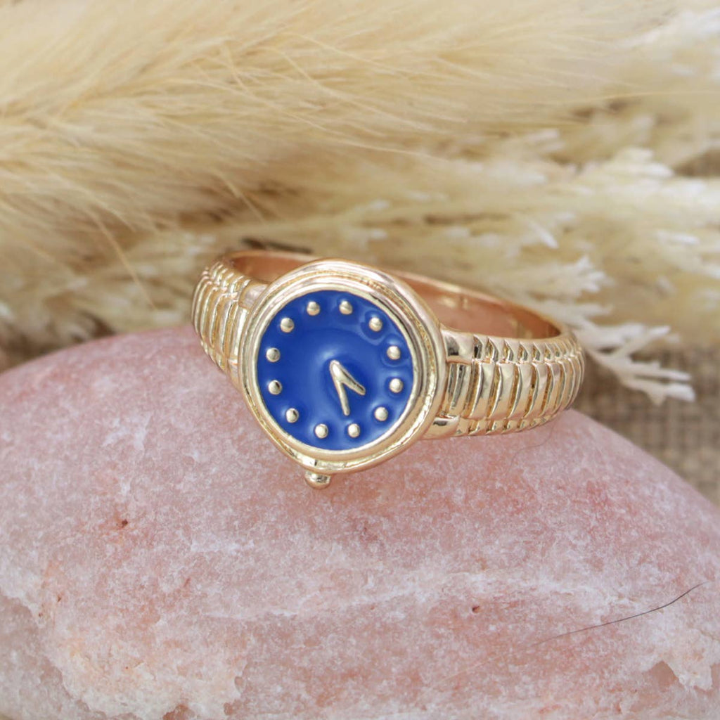 Fashion Time Faux Watch Gold Ring