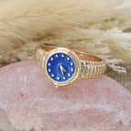 Fashion Time Faux Watch Gold Ring