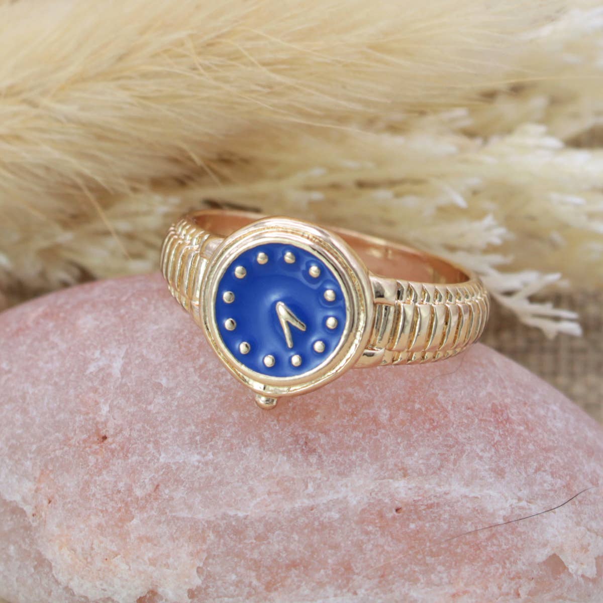 Fashion Time Faux Watch Gold Ring